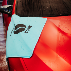 Super Dry: 2 Prosoape Ultra absorbante 1000GSM albastru + 2 Mănuși CADOU + detergent Fiber Glow