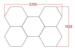 Lumini garaj HoneyComb LED, 5 x Hexagon, Lumina Rece, 6500K, 192W
