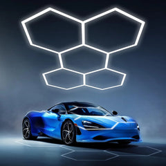 Lumini garaj HoneyComb LED, 5 x Hexagon, Lumina Rece, 6500K, 192W