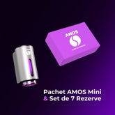 PACHET AMOS MINI PURPLE - DIFUZOR GRI PARFUM + SET PURPLE CU 7 PARFUMURI DE REZERVĂ
