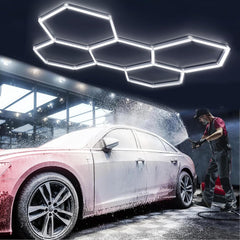Lumini garaj HoneyComb LED, 5 x Hexagon, Lumina Rece, 6500K, 192W
