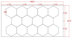 Lumini garaj HoneyComb LED, 14 x Hexagon, Lumina Rece, 6500K, 672W