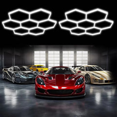 Lumini Garaj HoneyComb LED, 7 x Hexagon, Lumina Rece, 6500K, 240W