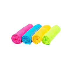 Set 4 Lavete din Microfibra 30x30 cm – Multicolor (roz, albastru, galben, verde)