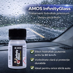 AMOS INFINITY GLASS – TRATAMENT HIDROFOB STICLĂ 30 ML