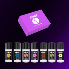PACHET AMOS MINI PURPLE - DIFUZOR NEGRU PARFUM + SET PURPLE CU 7 PARFUMURI DE REZERVĂ