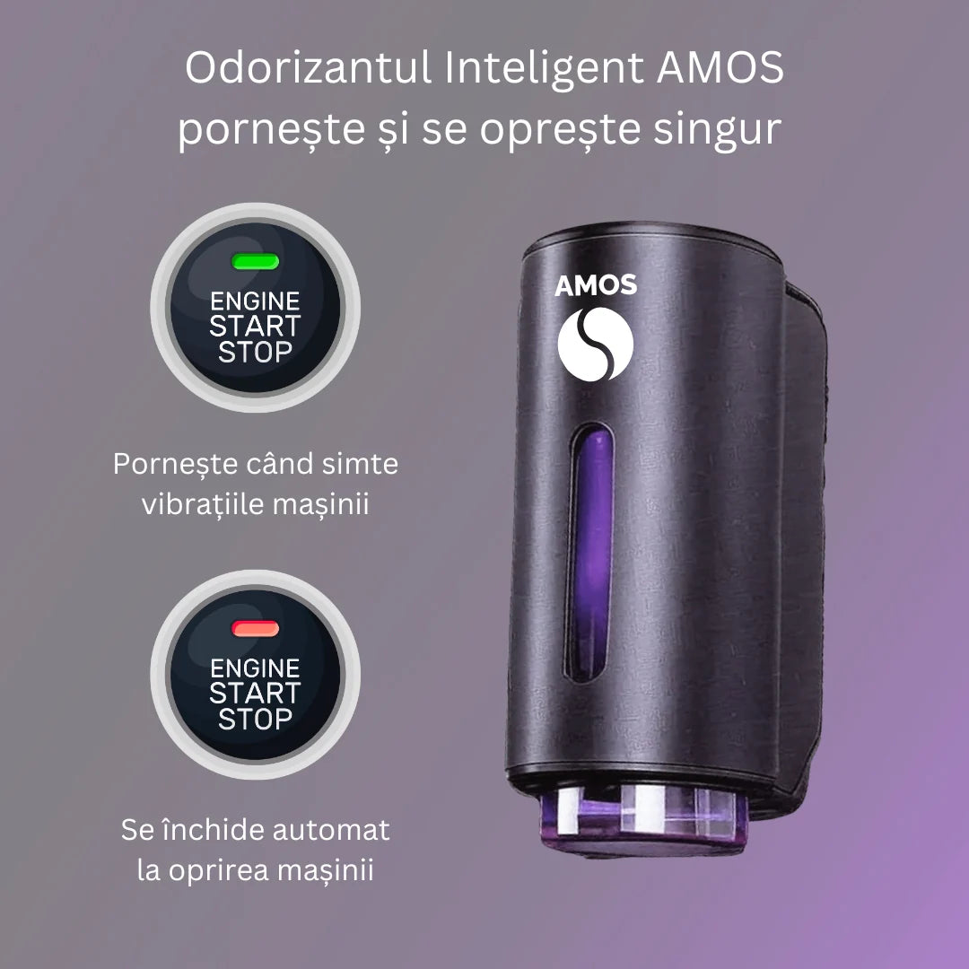 PACHET DIFUZOR AMOS MINI NEGRU + 3 PARFUMURI CADOU