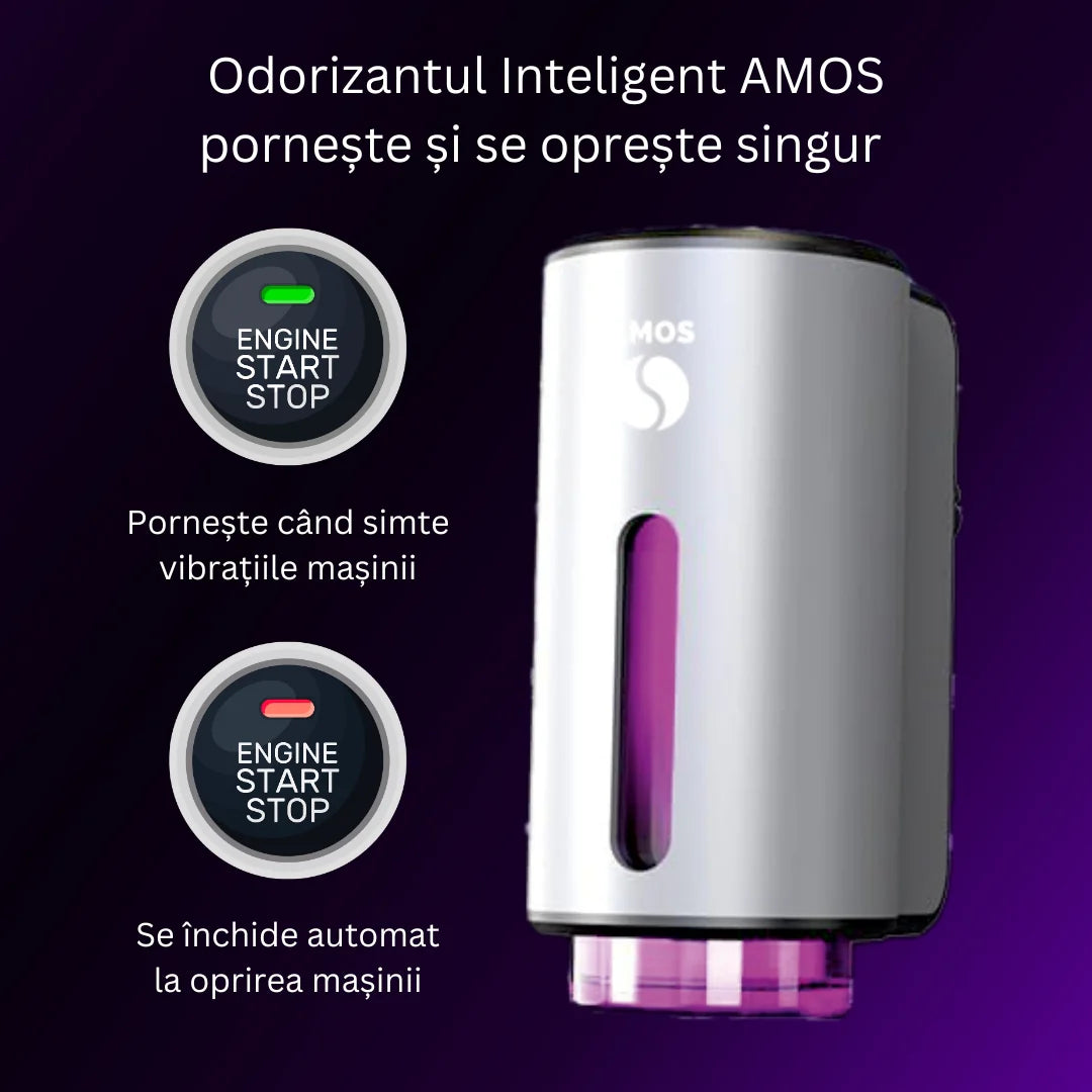 PACHET AMOS MINI PINK - DIFUZOR GRI DE PARFUM + SET PINK CU 7 PARFUMURI DE REZERVĂ
