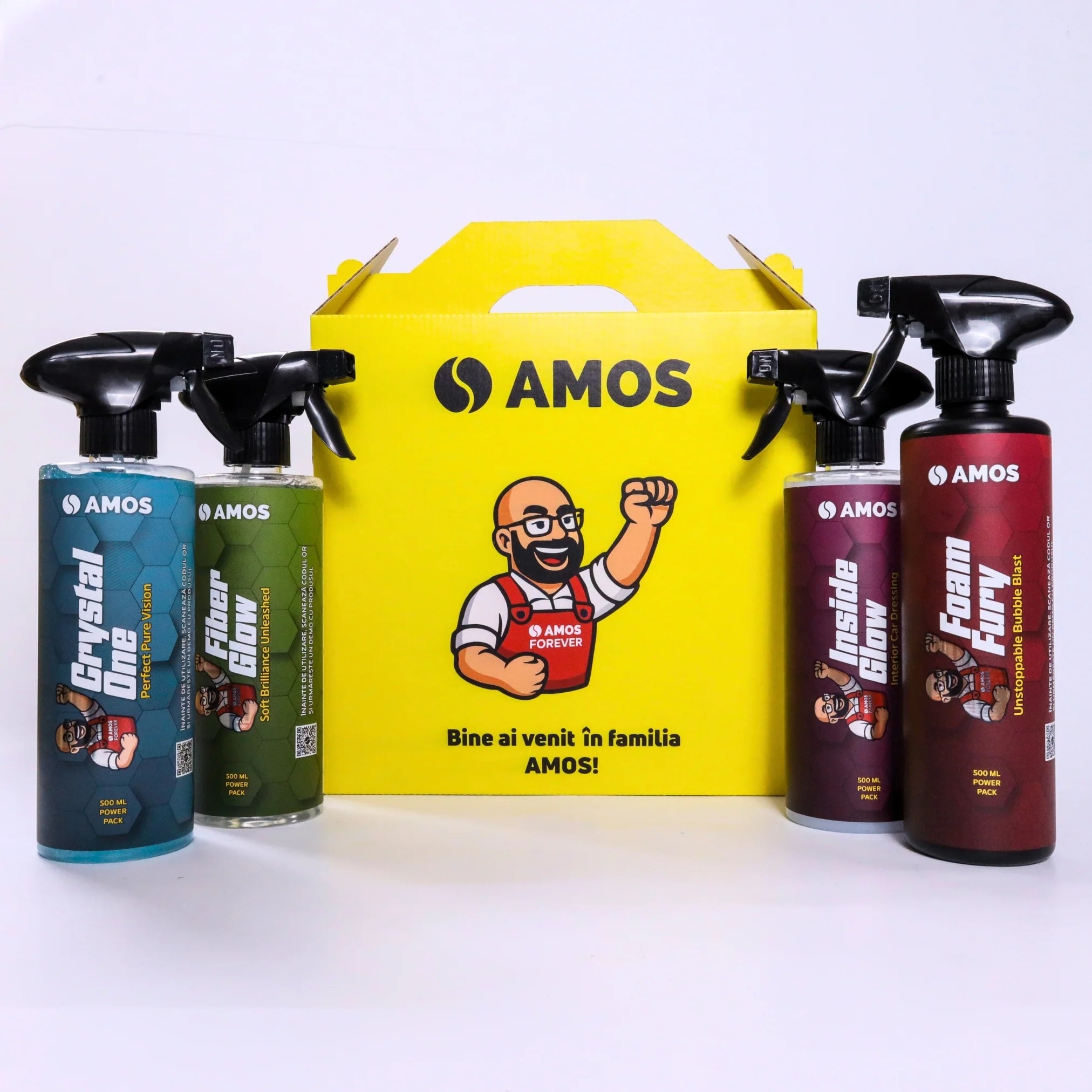 AMOS CRYSTAL ONE – GEL CURĂȚARE GEAMURI ȘI OGLINZI AUTO 500 ML