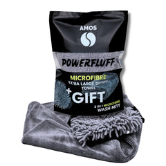 PROSOP MICROFIBRĂ ULTRA ABSORBANT AMOS POWERFLUFF GRI 1000 GSM 60*80CM + MANUSA CADOU