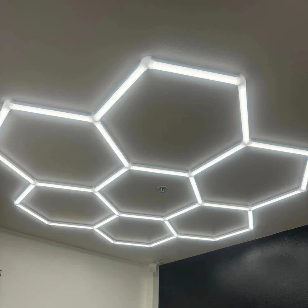 Lumini Garaj HoneyComb LED, 7 x Hexagon, Lumina Rece, 6500K, 240W