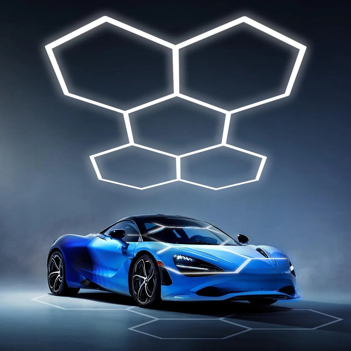 Lumini garaj HoneyComb LED, 5 x Hexagon, Lumina Rece, 6500K, 192W