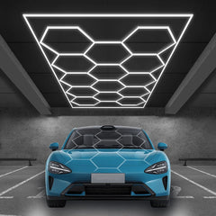 Lumini garaj HoneyComb LED, 14 x Hexagon, Lumina Rece, 6500K, 672W