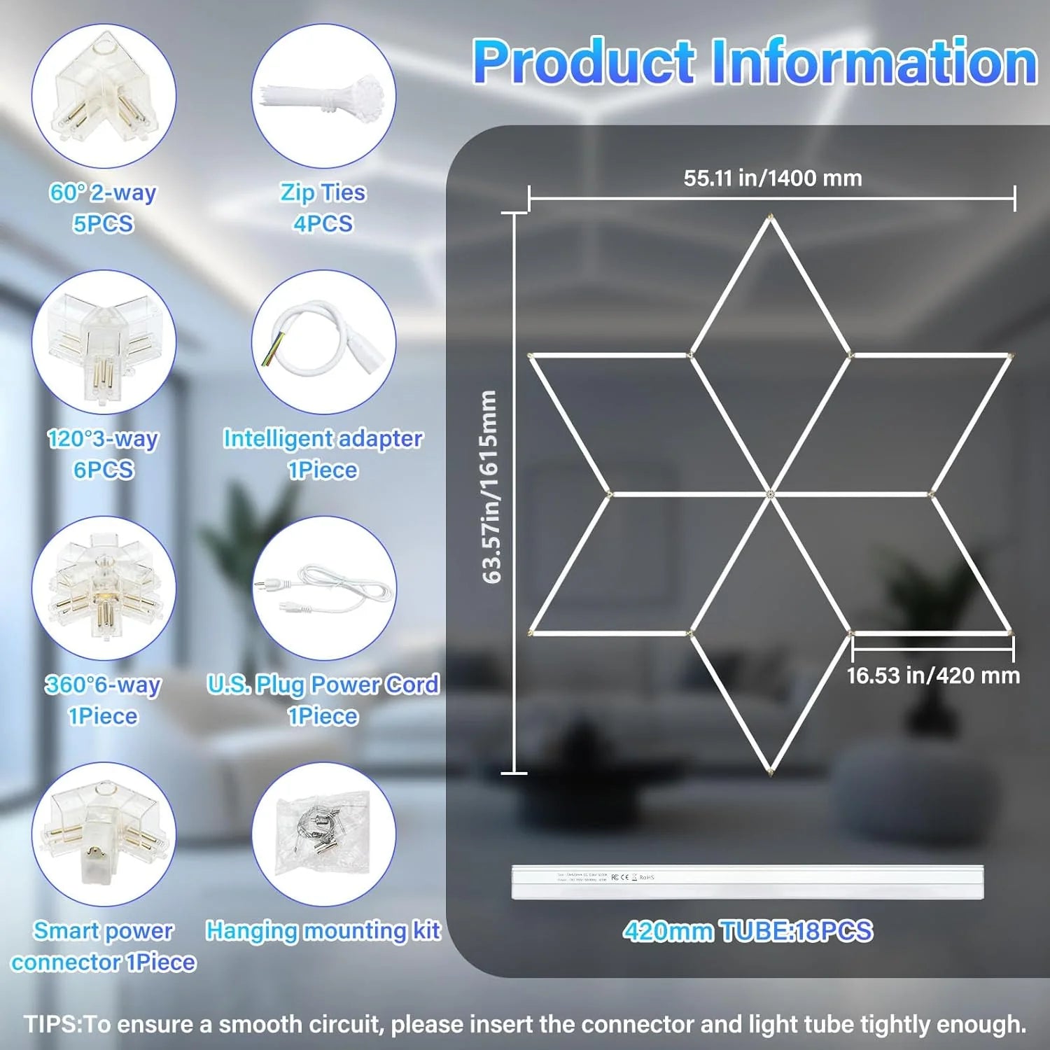 Lumini garaj HoneyComb LED, Forma Stea, Lumina Rece, 6500K, 126W