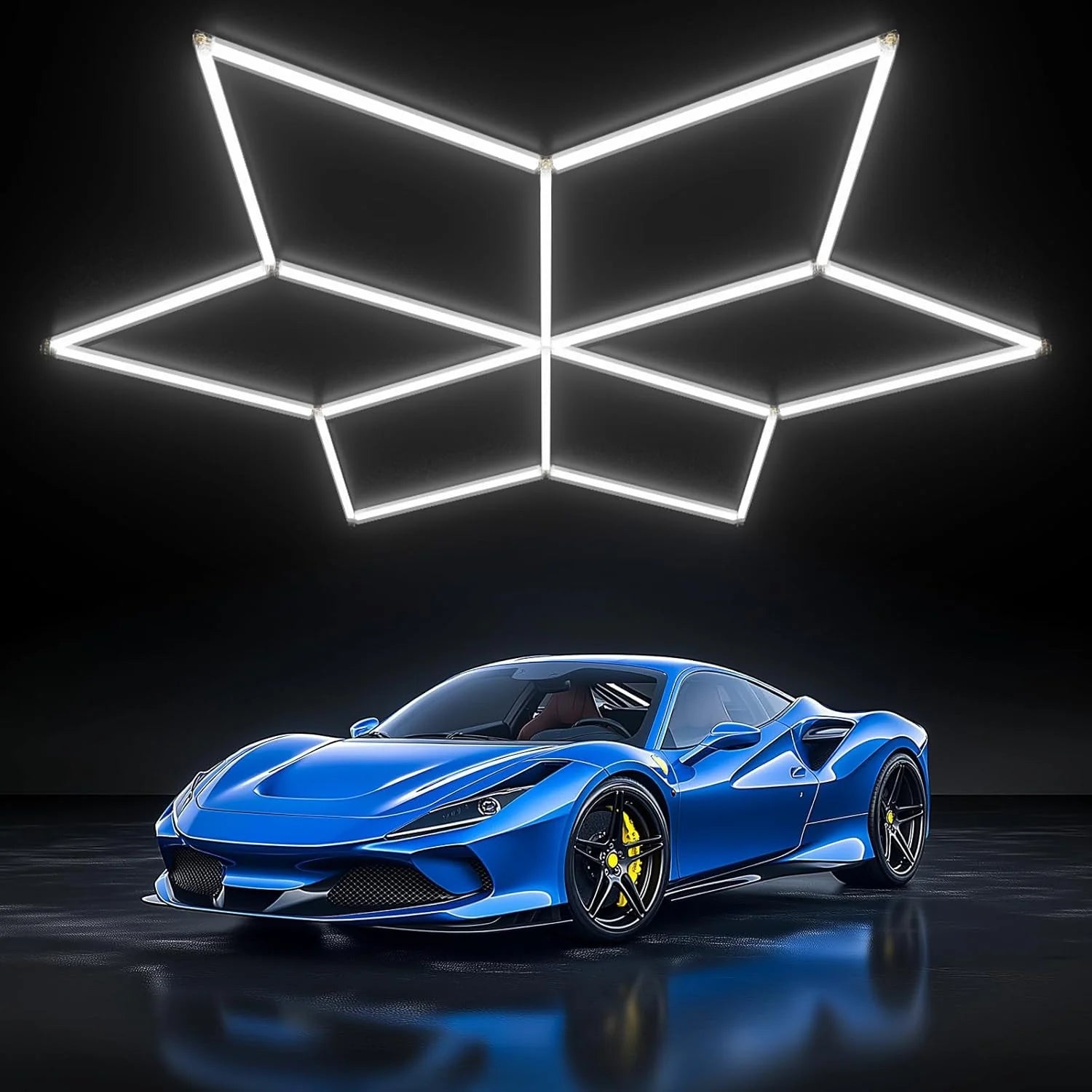 Lumini garaj HoneyComb LED, Forma Stea, Lumina Rece, 6500K, 126W