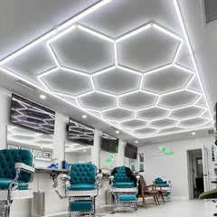 Lumini garaj HoneyComb LED, 14 x Hexagon, Lumina Rece, 6500K, 672W