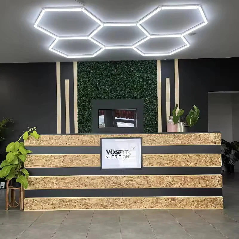 Lumini garaj HoneyComb LED, 5 x Hexagon, Lumina Rece, 6500K, 192W