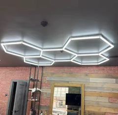 Lumini garaj HoneyComb LED, 5 x Hexagon, Lumina Rece, 6500K, 192W