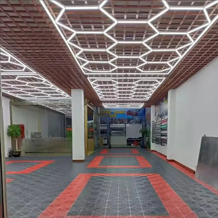 Lumini garaj HoneyComb LED, 14 x Hexagon, Lumina Rece, 6500K, 672W