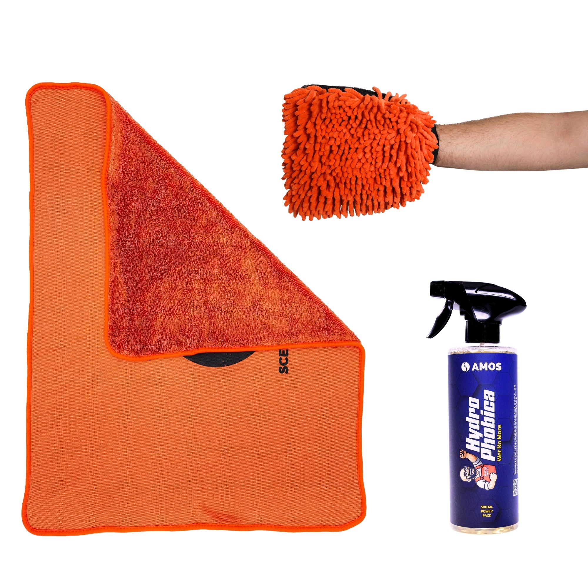 Smart Protect: Sigilant cu efect hidrofob + Prosop Ultra absorbant 1000GSM portocaliu + Mănușă CADOU