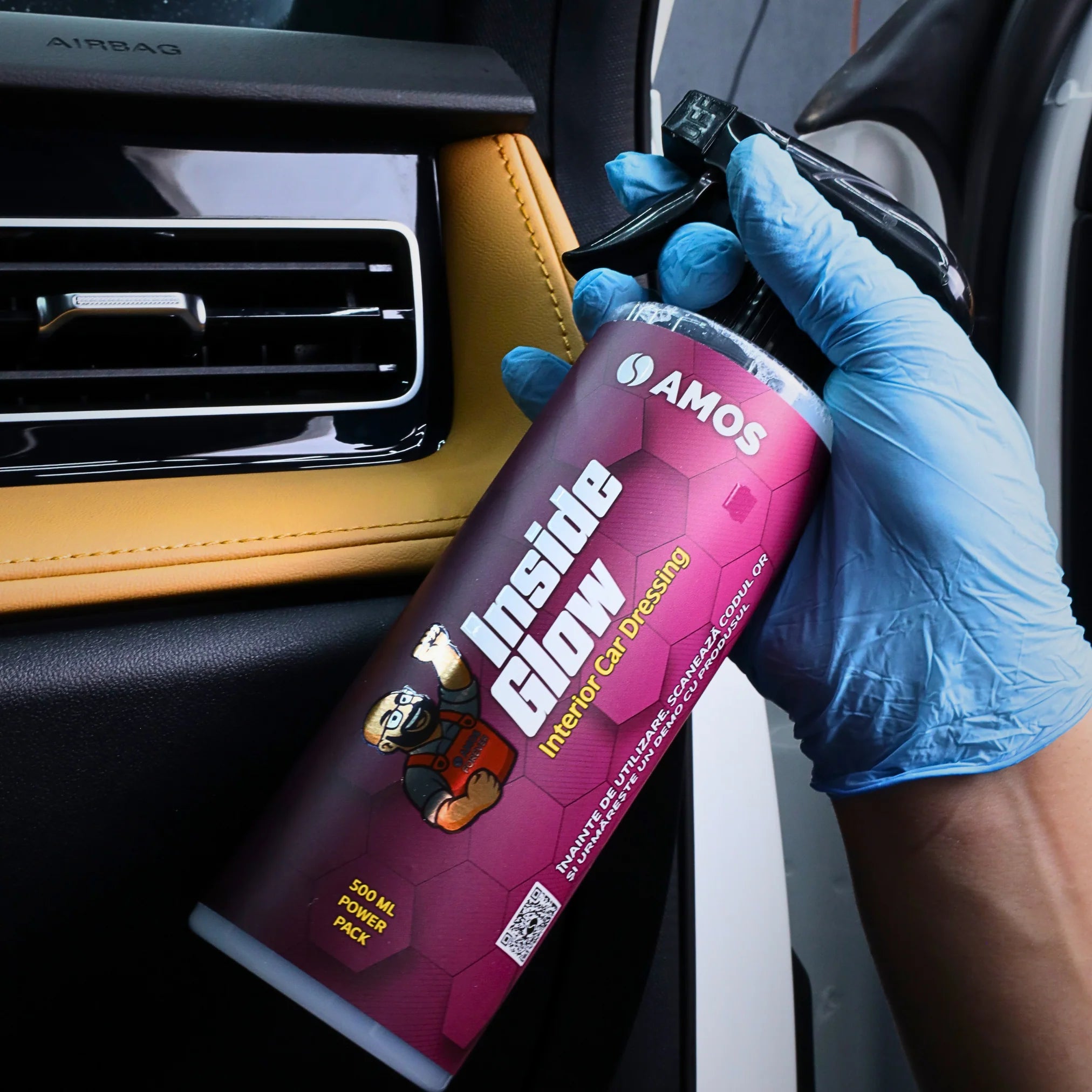 AMOS INSIDE GLOW – protectie si ingrijire pentru interiorul masinii 500ml