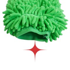 Mănușă Spălare Auto Chenille – Verde (izolată pe interior)